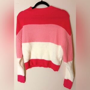 SHEIN Colorblock Sweater - Red, Pink, and White